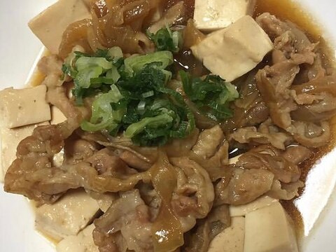 すき焼きのたれで作る豚バラ肉豆腐